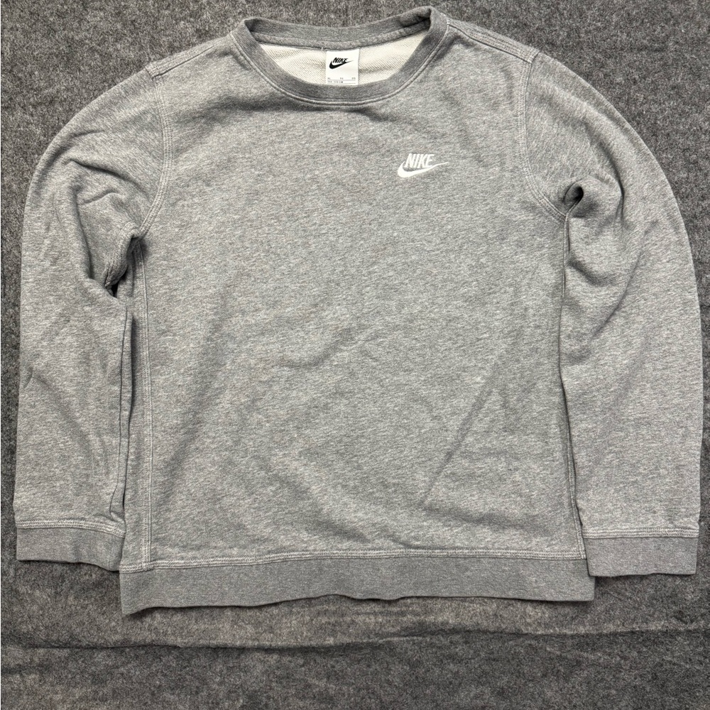 Nike Gray Crewneck Sweater Embroidered Logo